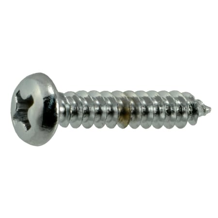 Midwest Fastener Sheet Metal Screw, #6 x 3/4 in, Chrome Plated Steel Pan Head Phillips Drive, 10 PK 34682